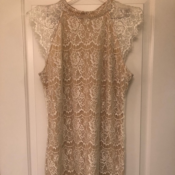 Dresses & Skirts - White and tan Lace dress Dresses & Skirts - White and tan Lace dress